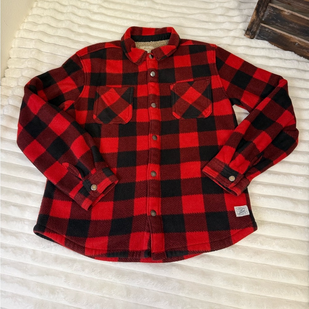 Original Weatherproof Vintage Buffalo Plaid Sherpa lined jacket size Large 14 16
